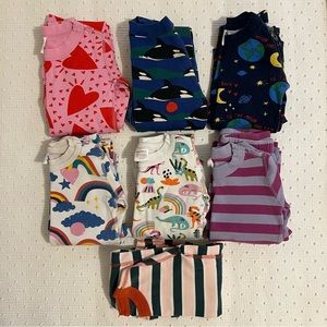 Lot of 7 pairs Hanna Andersson long sleeve pajamas, size 5